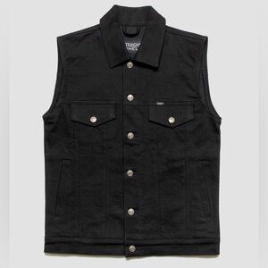 Straight to Hell Men’s Outsider Black Denim Vest 2XL